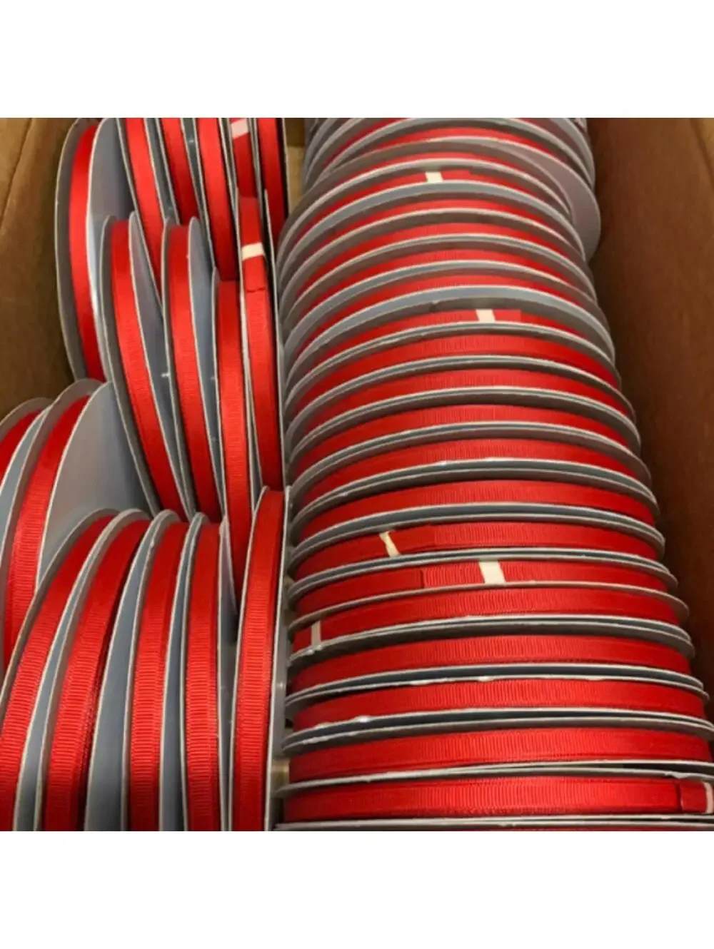 50+ Yards Red Grosgrain Ribbon Spools 3/8” or 1/2”
